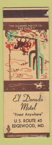 Matchbook Cover - El Dorado Motel Edgewood MD WORN