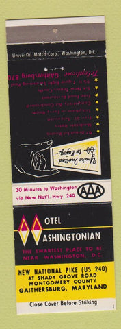 Matchbook Cover - Motel Hotel Washington Gaithersburg MD