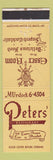 Matchbook Cover - Peters' Restaurant Essex MD WEAR