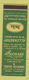 Matchbook Cover - Heinze's Fine Foods Allenberry Boiling Springs Carlisle PA