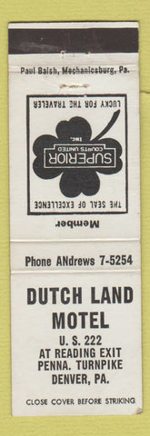 Matchbook Cover - Dutch Land Motel Denver PA