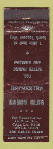 Matchbook Cover - Ranch Club Tacoma? WA WORN