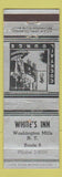Matchbook Cover - White's Inn Washington Mills NY ARROW WORN