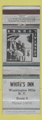 Matchbook Cover - White's Inn Washington Mills NY ARROW WORN