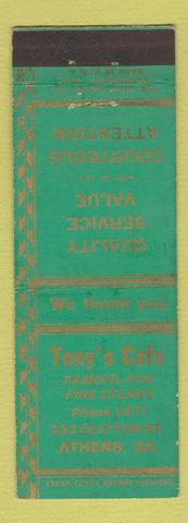 Matchbook Cover - Tony's Cafe Athens GA