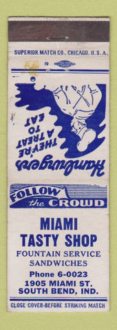 Matchbook Cover - Miami Tasty Shop Fountain South Bend IN WEAR