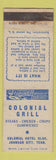 Matchbook Cover - Colonial Grill Johnston City TN WEAR