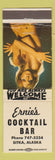 Matchbook Cover - Ernie's Cocktail Bar Sitka AK pinup