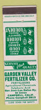 Matchbook Cover - Garden Valley Fertilizer Campbell CA