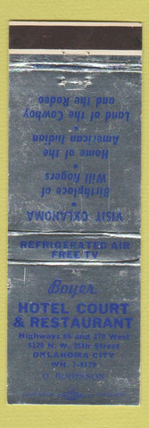 Matchbook Cover - Boyer Hotel Court Restaurant Oklahoma City OK WEAR