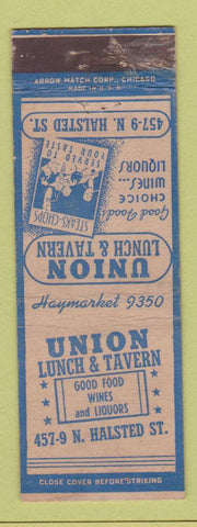 Matchbook Cover - Union Lunch Tavern ARROW Chicago IL WEAR