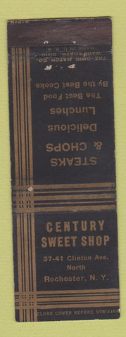 Matchbook Cover - Century Sweet Shop Rochester NY WEAR