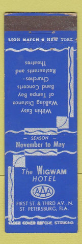 Matchbook Cover - Wigwam Hotel St Petersburg FL WEAR