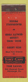 Matchbook Cover - Tom's Cafe Tom Savas Pittsburgh PA
