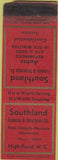 Matchbook Cover - Southland Real Estate Insurance High Point NC WORN