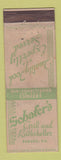 Matchbook Cover - Schafer's Grill Rathskeller Auburn NY Federal WORN