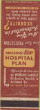 Matchbook Cover - Hospital Plan Insurance WEAR