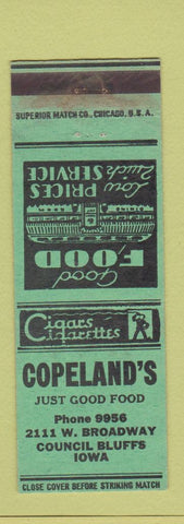 Matchbook Cover - Copeland's Restaurant Council Bluffs IA WEAR