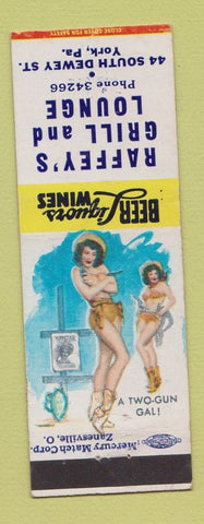 Matchbook Cover - Raffey's Grill Lounge York PA pinup