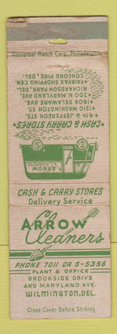 Matchbook Cover - Arrow Cleaners Wilmington DE POOR