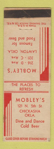 Matchbook Cover - Mobley's Restaurant Chickasha OK WEAR
