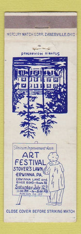 Matchbook Cover - Art Festival Stover's Lawn Erwinna PA