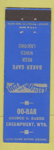 Matchbook Cover - OO Bar Encampment WY Baker Cafe
