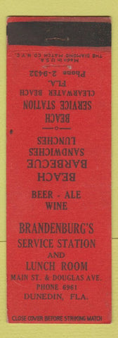 Matchbook Cover - Brandenburg's Service oil gas Lunch Room Dunedin FL Clearwater