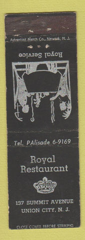 Matchbook Cover - Royal Restaurant Union City NJ WEAR