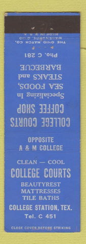 Matchbook Cover - College Courts Motel College Station TX