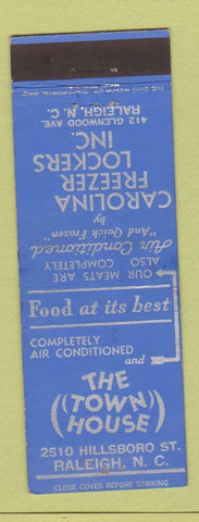 Matchbook Cover - The Town House Raleigh NC Carolina Freezer Lockers