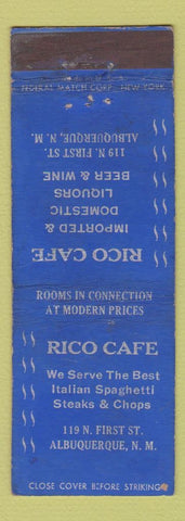 Matchbook Cover - Rico Cafe Albuquerque NM Federal