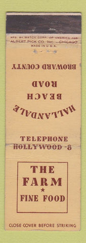 Matchbook Cover - The Farm Restaurant Hollywood FL WORN