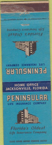 Matchbook Cover - Peninsular Life Insurance Jacksonville FL