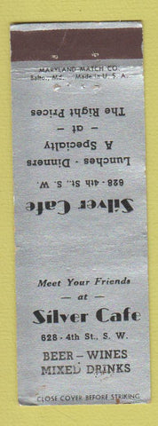 Matchbook Cover - Silver Cafe  WORN BACK