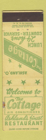 Matchbook Cover - The Cottage Restaurant Ashland OH WEAR