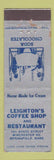 Matchbook Cover - Leighton's Coffee Shop Restaurant Springfield MA WEAR