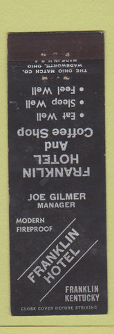 Matchbook Cover - Franklin Hotel Franklin KY