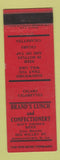 Matchbook Cover - Brand's Lunch Confectionery Morgantown WV WEAR