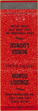 Matchbook Cover - Bongo Lounge Salt Lake City UT red