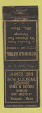 Matchbook Cover - Jones Inn Newport ME New Milo Hotel ME WORN
