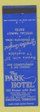 Matchbook Cover - Park Hotel Knoxville TN