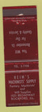Matchbook Cover - Heim's Machinists' Supply Rockford IL
