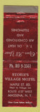 Matchbook Cover - Storie's Village Motel Massena NY WEAR