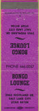 Matchbook Cover - Bongo Lounge Salt Lake City UT purple