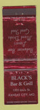 Matchbook Cover - Black's Bar and Grill Kansas City MO WORN