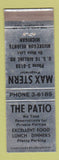 Matchbook Cover - The Patio Max Stern Restaurant Muskegon Heights MI WORN