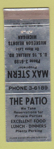 Matchbook Cover - The Patio Max Stern Restaurant Muskegon Heights MI WORN