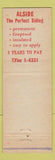 Matchbook Cover - Alsar Company Aluminum Siding Cleveland OH WEAR