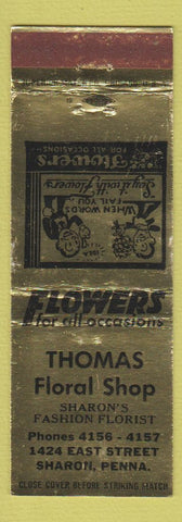 Matchbook Cover - Thomas Floral Shop Sharon PA